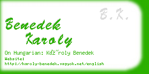 benedek karoly business card